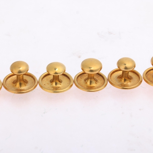 1396 - 7 x 18ct gold dress studs, 6.3g total