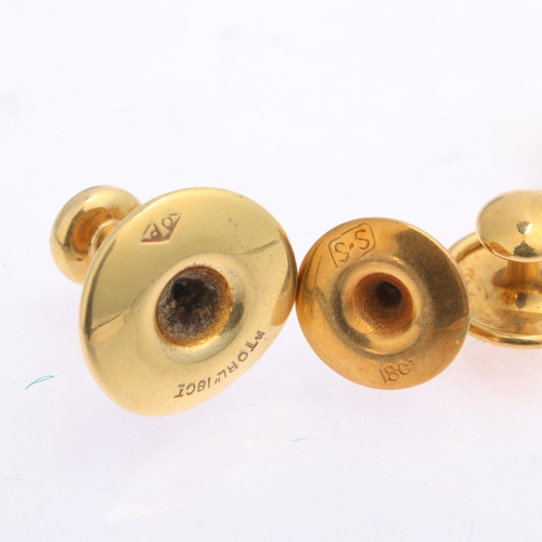 1396 - 7 x 18ct gold dress studs, 6.3g total