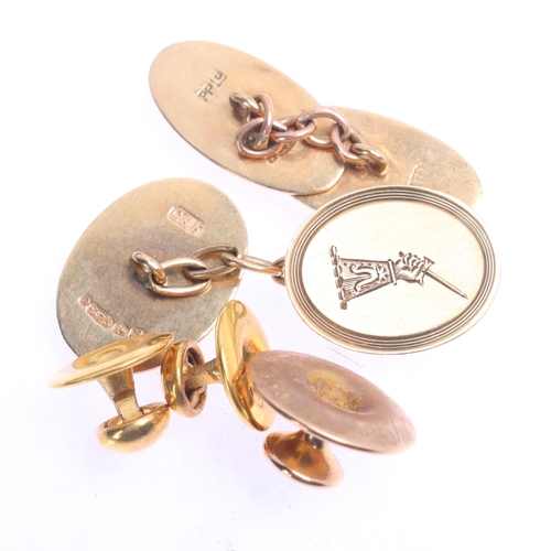 1397 - Various Antique 9ct gold jewellery, including cufflinks and dress studs, 6.3g total