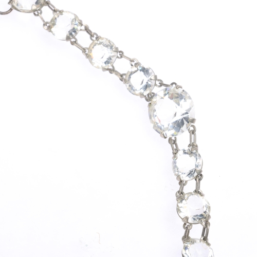 1426 - An Art Deco paste line necklace, 32cm, 22.3g