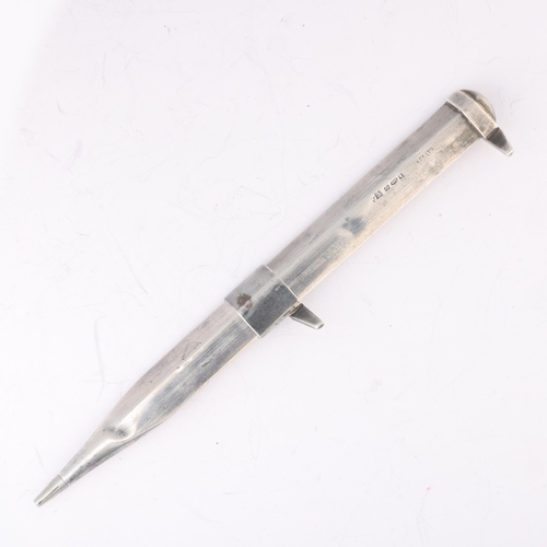 1551 - An Art Deco sterling silver novelty combination Vernier calliper/propelling pencil, maker HGF Ltd, i... 