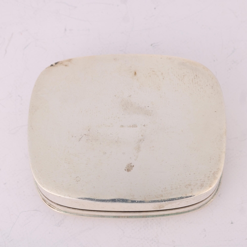 1569 - A modern sterling silver 'Masonic' pillbox, rounded rectangular form with engraved Masonic symbols, ... 