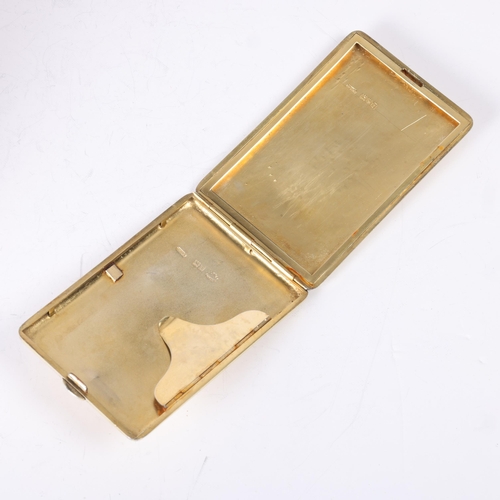 1583 - ASPREY - an Art Deco Edwardian silver-gilt card case, Charles & George Asprey, London 1906, rectangu... 