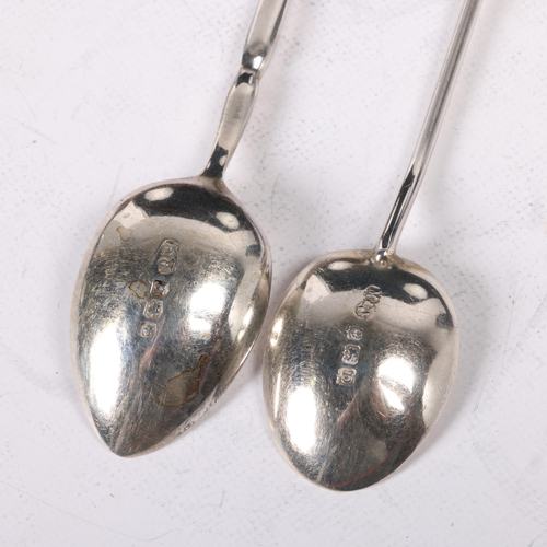 1635 - 2 cased sets of 6 silver coffee spoons, including bean-end examples, 2.6oz gross