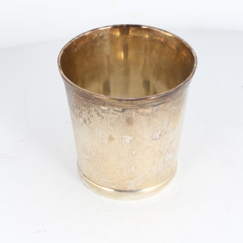 1729 - A George III silver beaker, Robert Rutland, London 1785, plain tapered cylindrical form, 7.5cm, 4oz