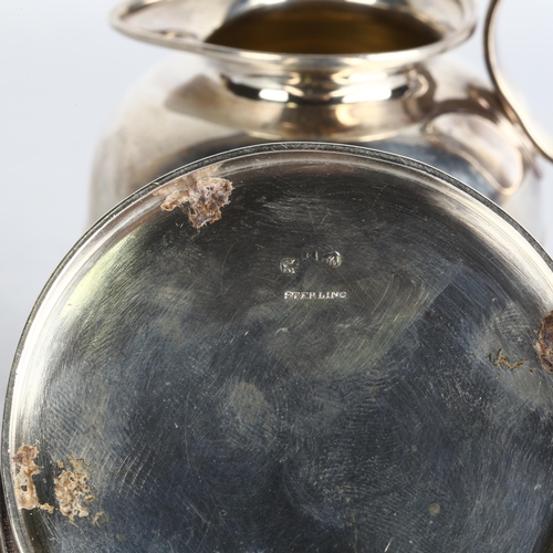 1748 - GORHAM - an American sterling silver 'Barrel And Butterfly' matching cream jug and sugar bowl, jug 8... 