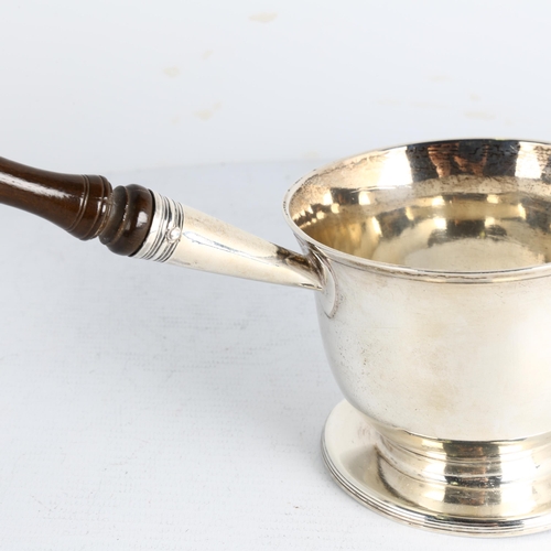 1749 - A George III silver Brandy pan, Henry Chawner & John Eames, London 1796, cylindrical form with turne... 