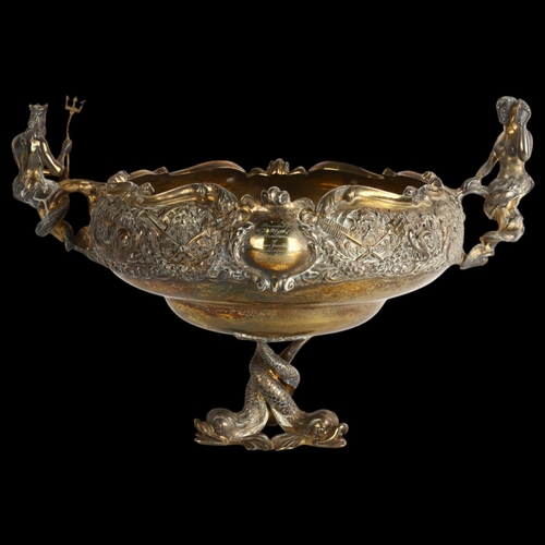 1773 - A fine George V cast silver-gilt table centre trophy, Goldsmiths & Silversmiths Co Ltd, London 1911,... 