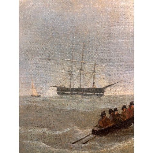 304 - Petrus Johannes Schotel (1808 - 1865), Dutch shipping off the coast, oil on canvas, signed, 64cm x 8... 