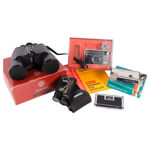 205 - A Kodak Instamatic 56-X camera and flash, boxed with outer sleeve, a Hanimex pocket camera 100 (no f... 