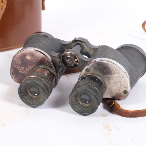 13 - WITHDRAWN - A pair of Second World War Period Canadian CGB 6x30 binoculars, by R.E.L dated 1943, in ... 