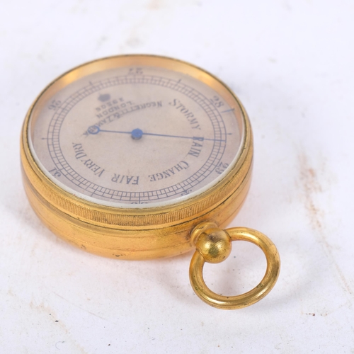 179 - NEGRETTI & ZAMBRA - an Antique brass-cased pocket barometer, no. 29506