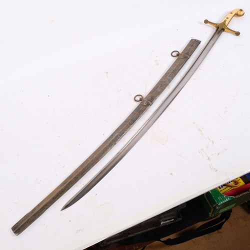 54 - An 1831 British Officer's Mameluke sabre, by C Webb & Co, with ivory grips, brass cross hilt and sca... 