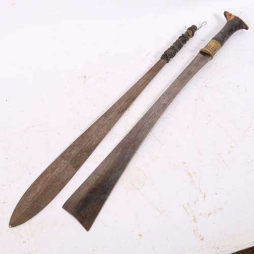 56 - 2 Burmese hatchets, largest blade length 52cm (2)