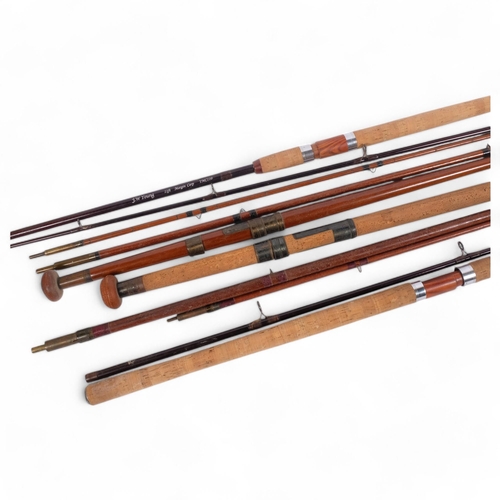 64 - 4 Vintage fishing rods, including J W Young, 11ft margin carp, YMC110