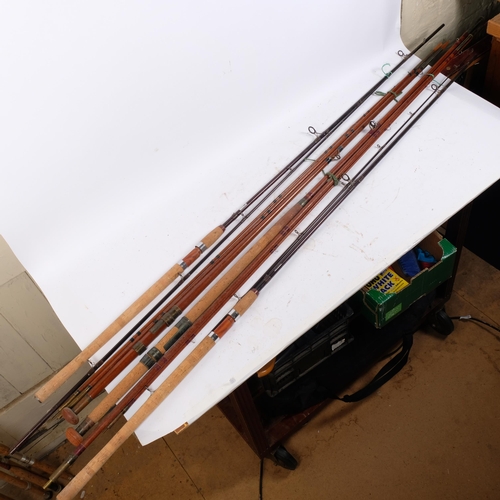 64 - 4 Vintage fishing rods, including J W Young, 11ft margin carp, YMC110