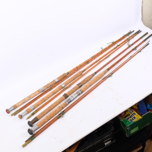 69 - 3 Vintage split-cane fishing rods, including Maxton James Greaves and Constable