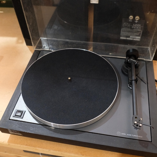 220 - WITHDRAWN - A Linn Axis turntable, with a Linn Akito arm and stylus, together with a pair of Linn In... 