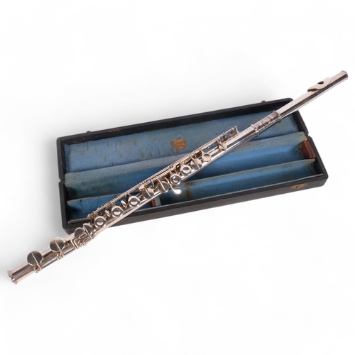 225 - A Boosey & Hawkes Regent silver plated flute, in fitted hardshell case