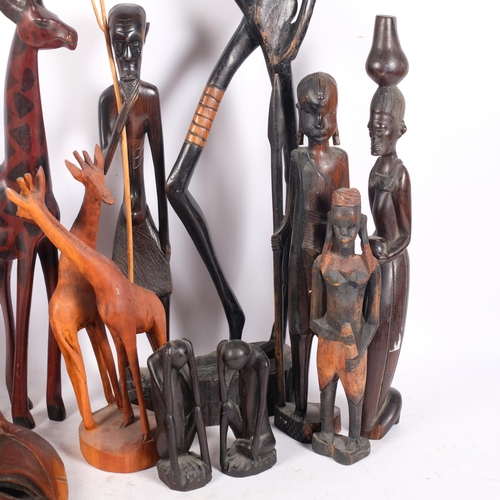 238 - A collection of carved African animals and masks (boxful)