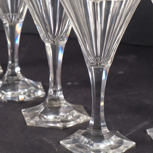 291 - A set of 6 Moser Thomas pattern crystal glasses, facet-cut from rim to base, designed in 1929 by Leo... 