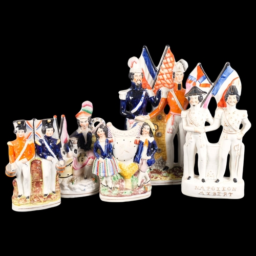 311 - A group of Victorian Staffordshire figures, including Albert and Napoleon, 27.5cm