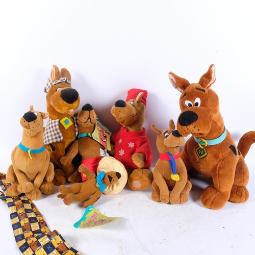 342 - A box of soft toy Scooby-Doos and related characters