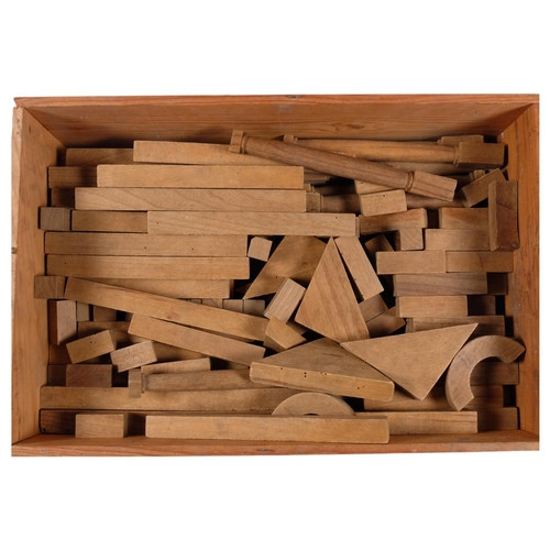 351 - A box of wooden building blocks