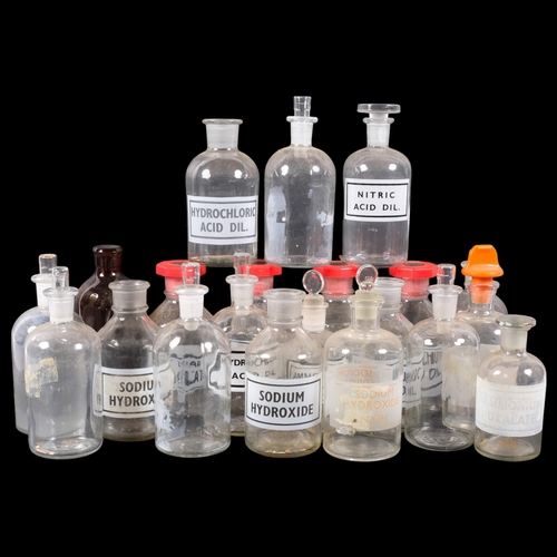 463 - A group of Vintage scientific laboratory glass storage jars, some with printed labels