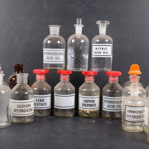 463 - A group of Vintage scientific laboratory glass storage jars, some with printed labels