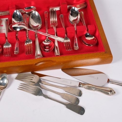 485 - A part canteen of silver plated flatware, reg. no. 843942, in fitted case