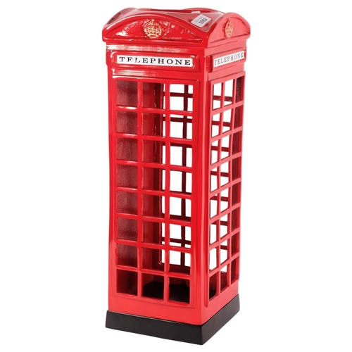 823 - A painted cast-iron telephone box, H57cm