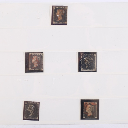 676 - 5 various Penny Black plates, lettered CK. HG, LF, RG, and SG