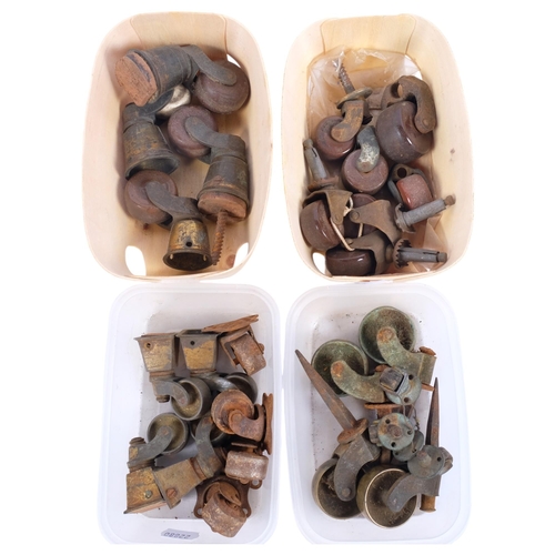 687 - 4 small boxes of various furniture casters