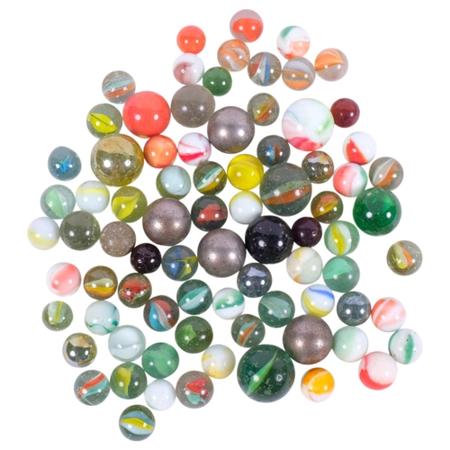 690 - A small bag of various Vintage marbles