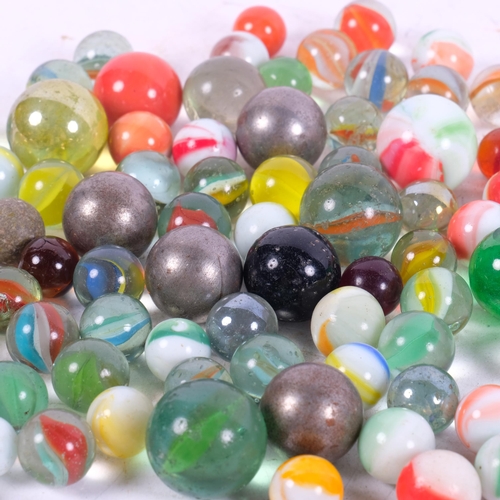 690 - A small bag of various Vintage marbles