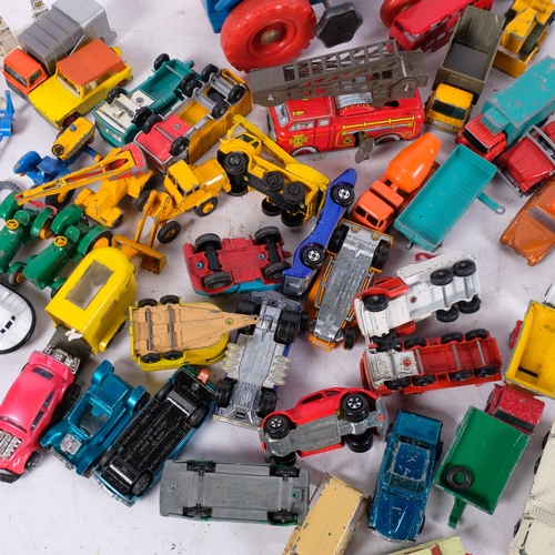 698 - A box of various play-worn toy vehicles, including Lesney, Matchbox, Minic, etc