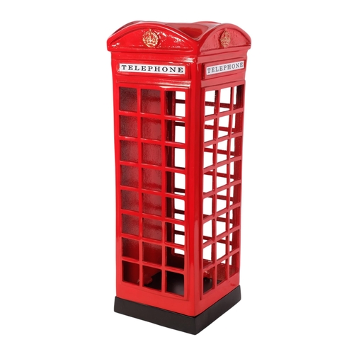 823 - A painted cast-iron telephone box, H57cm