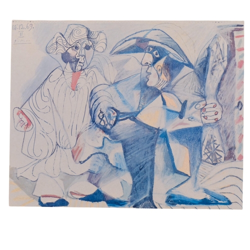 832 - A Pablo Picasso print, dated 15.12.69, 40cm x 50cm overall