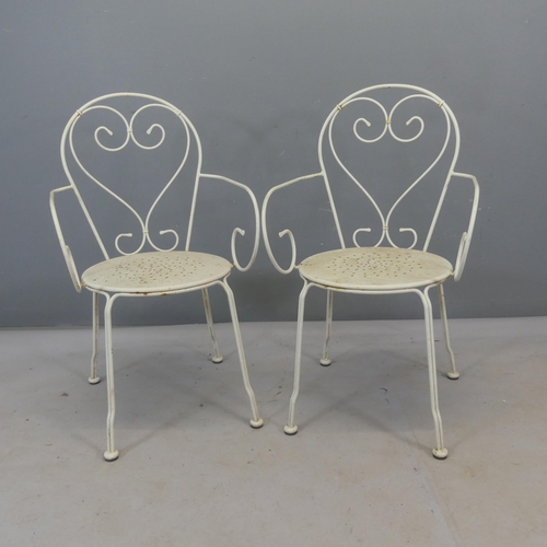 2474 - A pair of 19th century French style bistro / garden chairs.