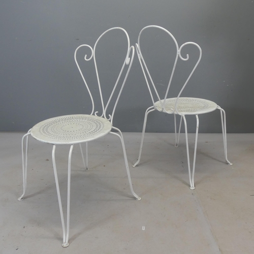 2475 - A pair of 19th century French style bistro / garden chairs.