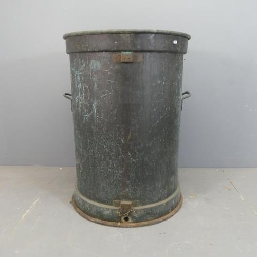 2497 - A Large and impressive verdigris copper planter, suitable for a tree, with two handles. Diameter 68c... 