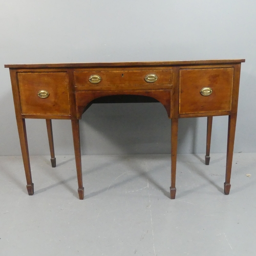 2510 - A Georgian mahogany bow-front sideboard. Width 122cm, height 76cm, depth 53cm