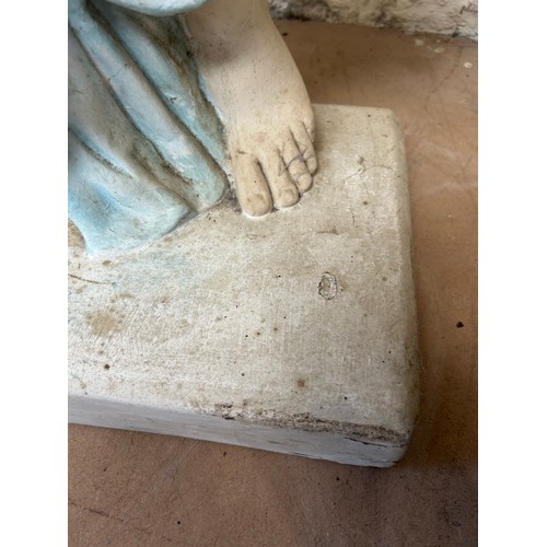 31 - WITHDRAWN - A large painted plaster Classical figure lamp, in the form of a partially draped figure ... 