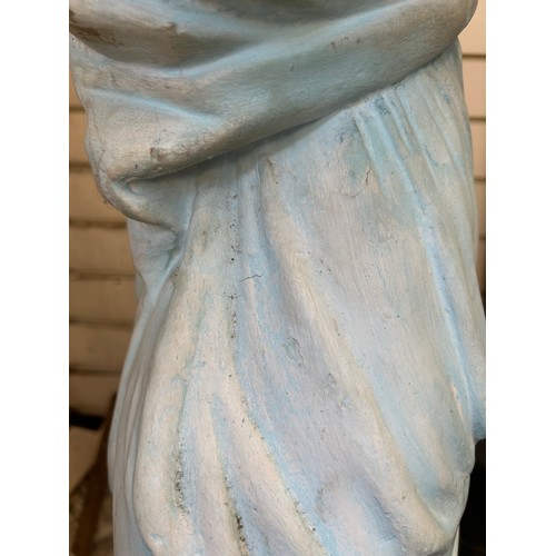 31 - WITHDRAWN - A large painted plaster Classical figure lamp, in the form of a partially draped figure ... 