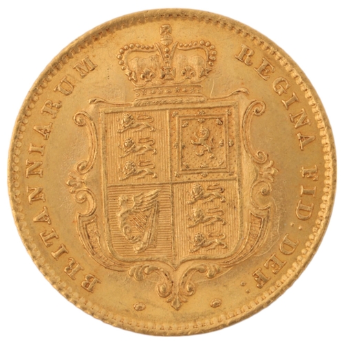 1 - Queen Victoria (1837-1901), an 1857 gold half sovereign coin, Young head, 4g