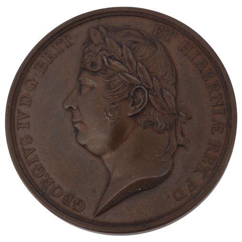 11 - A Commemorative bronze medal, August 12, 1821, King George IV disembarked in Ireland, 43mm