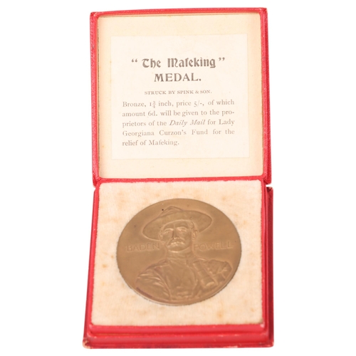 13 - A bronze commemorative medal, Lord Baden Powell Relief of Mafeking 1899-1900, struck by Spink and So... 