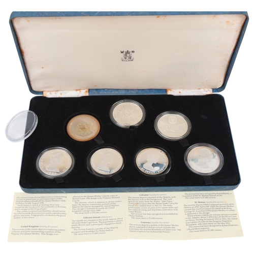 21 - A Royal Mint, silver proof commemorative coin set for the Queen Mothers 80th Birthday 1980, all coin... 