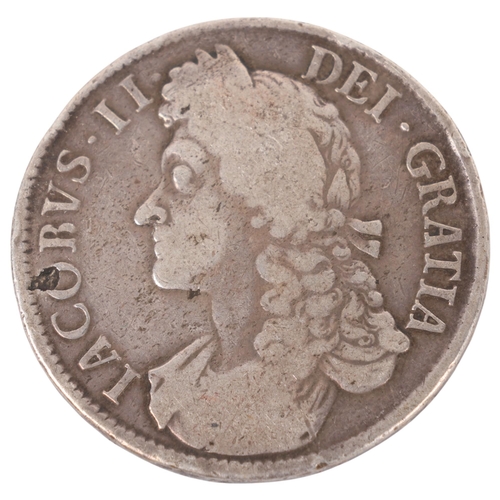 29 - A Charles II 1687 silver Crown, 39mm, 29g